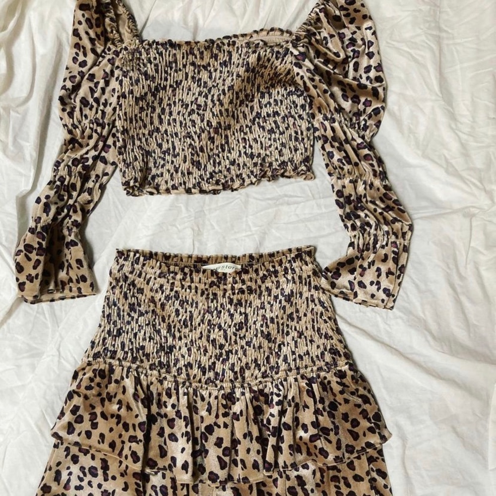 Cheetah Print Two Piece Set